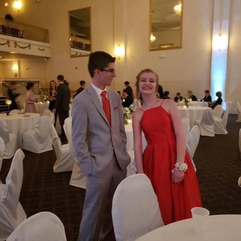 Our very first "date" (sophomore prom); we asked each of our parents permission to date on the drive home from the dance
