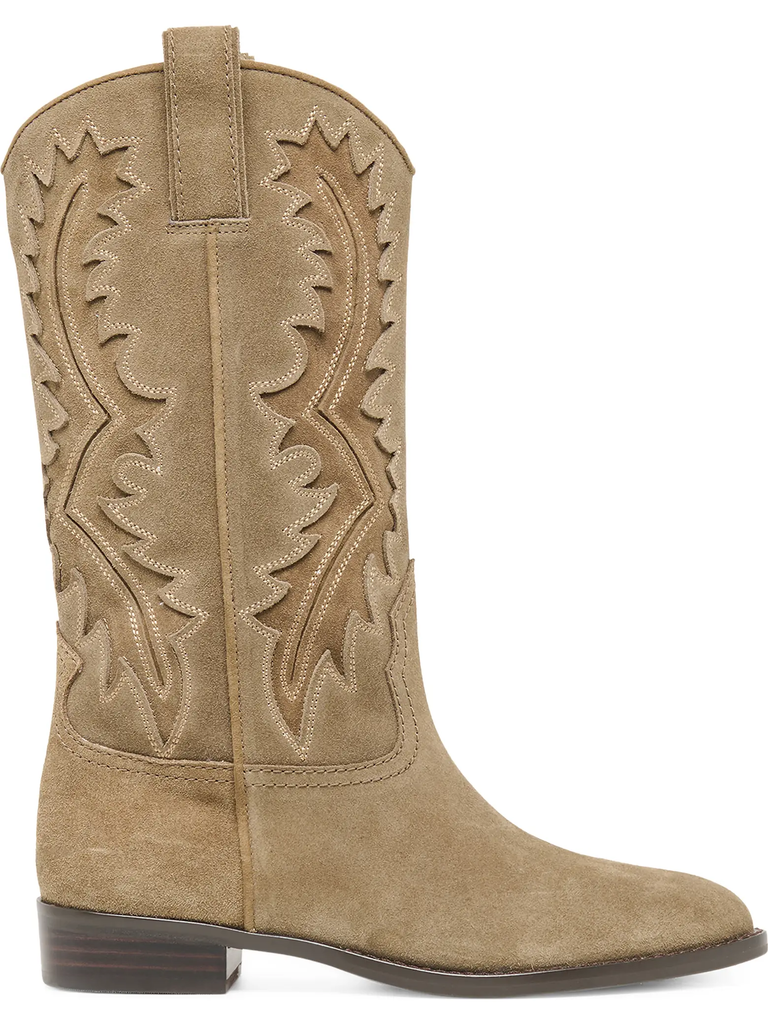 Suede cowboy boots