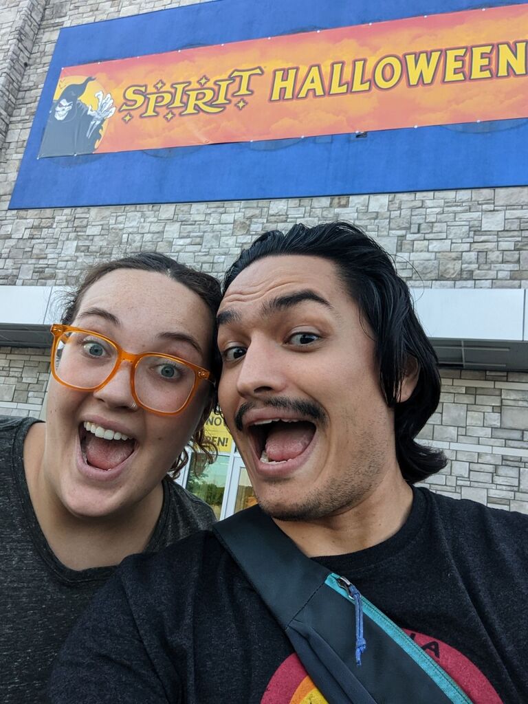 Our favorite place - Spirit Halloween the day after when everything is 50% off