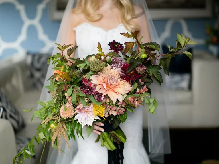Cascading Wildflower Bouquet With Greenery 