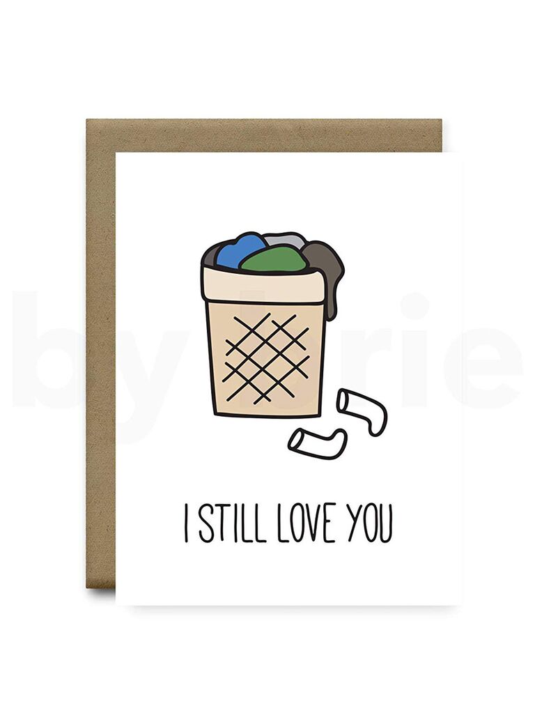 funny dirty laundry Valentine's Day card