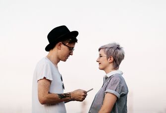 Husband reciting love poems to his wife