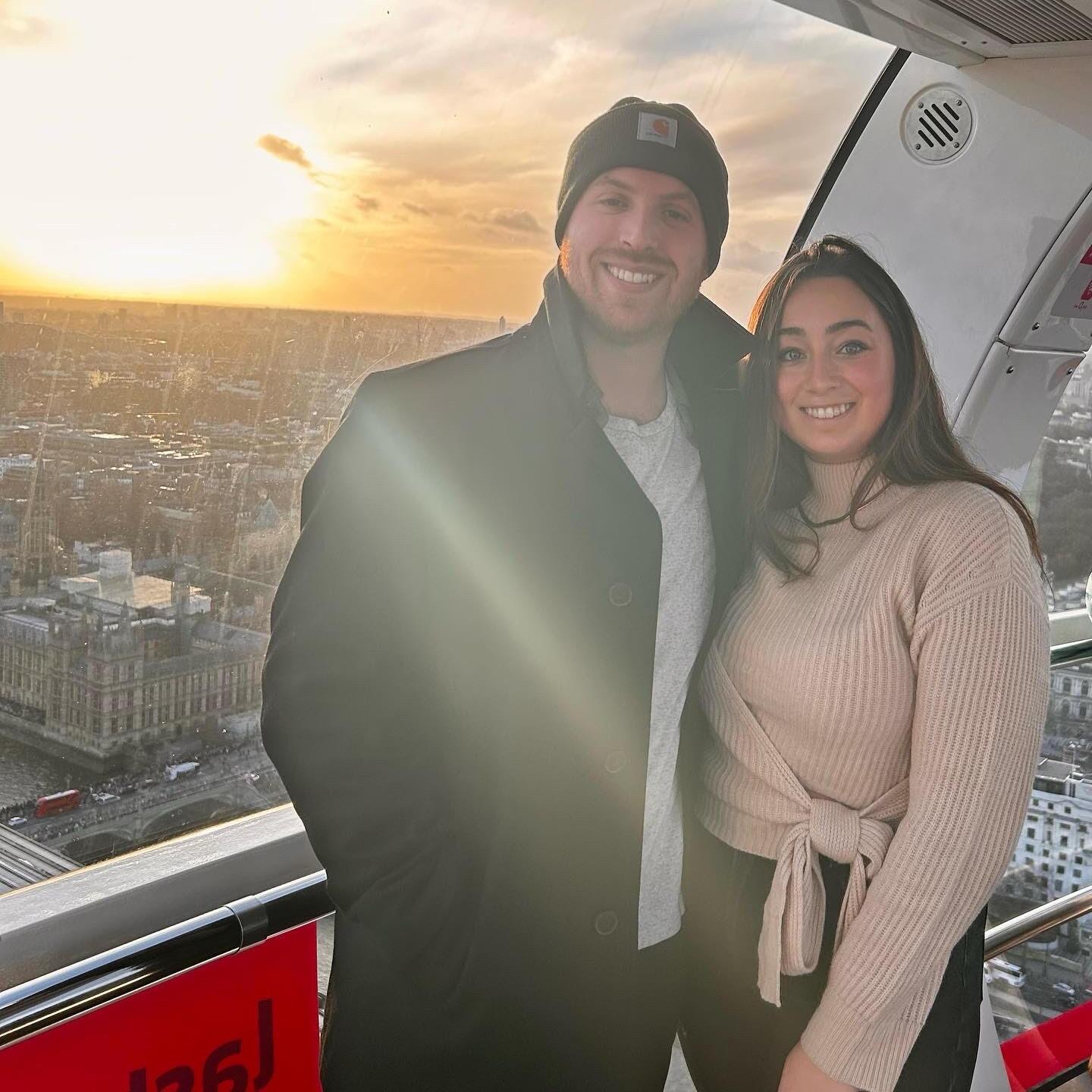 The couple took their first international trip together since their semester abroad, spending Christmas in London.