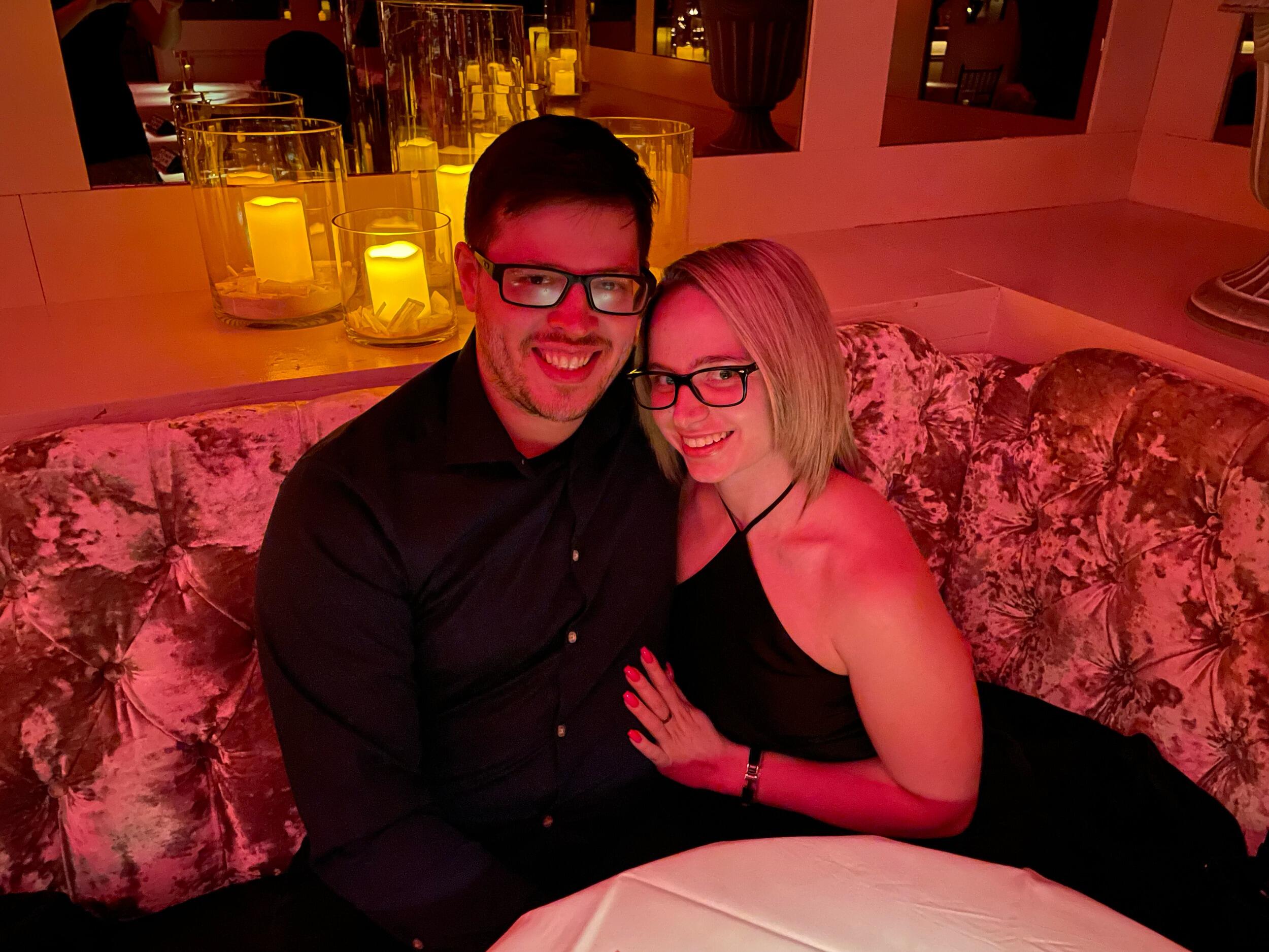 Daniel and Elizabeth celebrated Elizabeth's birthday and Valentine's Day at RPM Italian and Underground Cocktail Club.