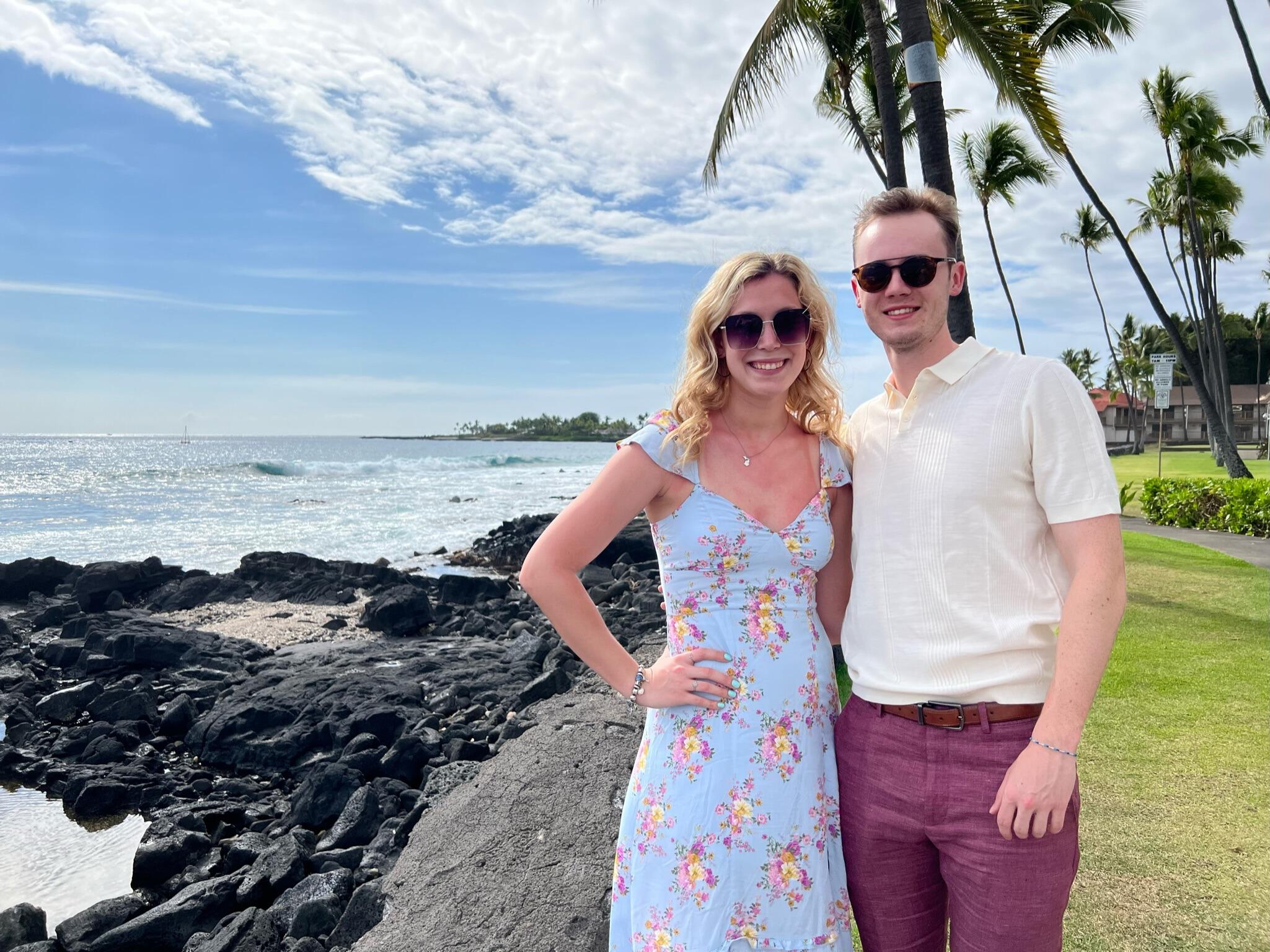 They went to Hawaii for a family wedding (absolutely breathtaking views the entire trip). 