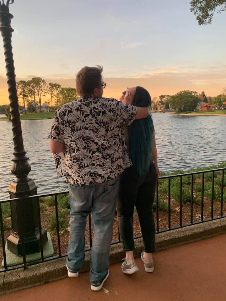 Celebrating Mac's birthday at Disney World.