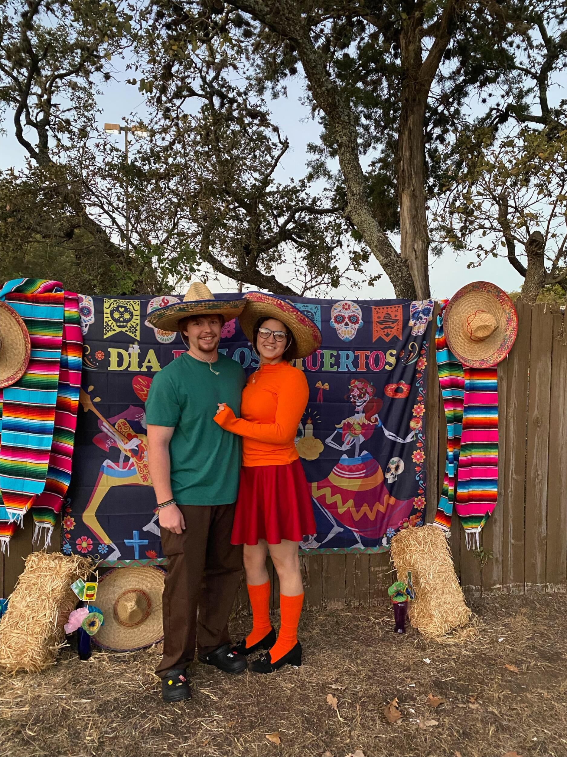 trunk or treat dressed as velma and shaggy! 