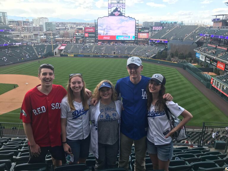 Dodger-Rockies game - poor Red Sox fan is outnumbered