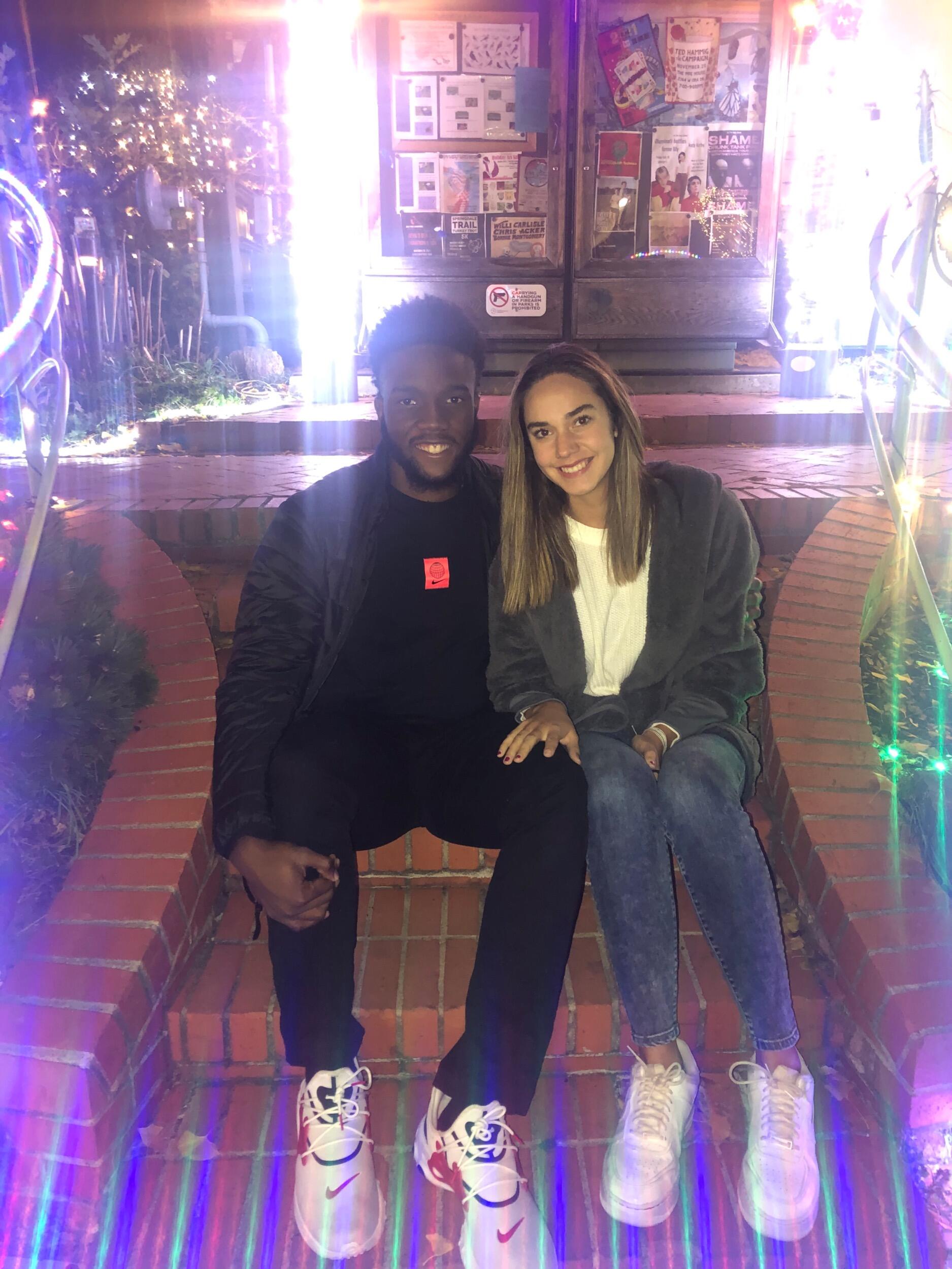 This was our first Thanksgiving and Christmas together! JP went home for Christmas so we always did Christmas early! We went over to Fayetteville to walk around the square and look at the Christmas lights with his family! 