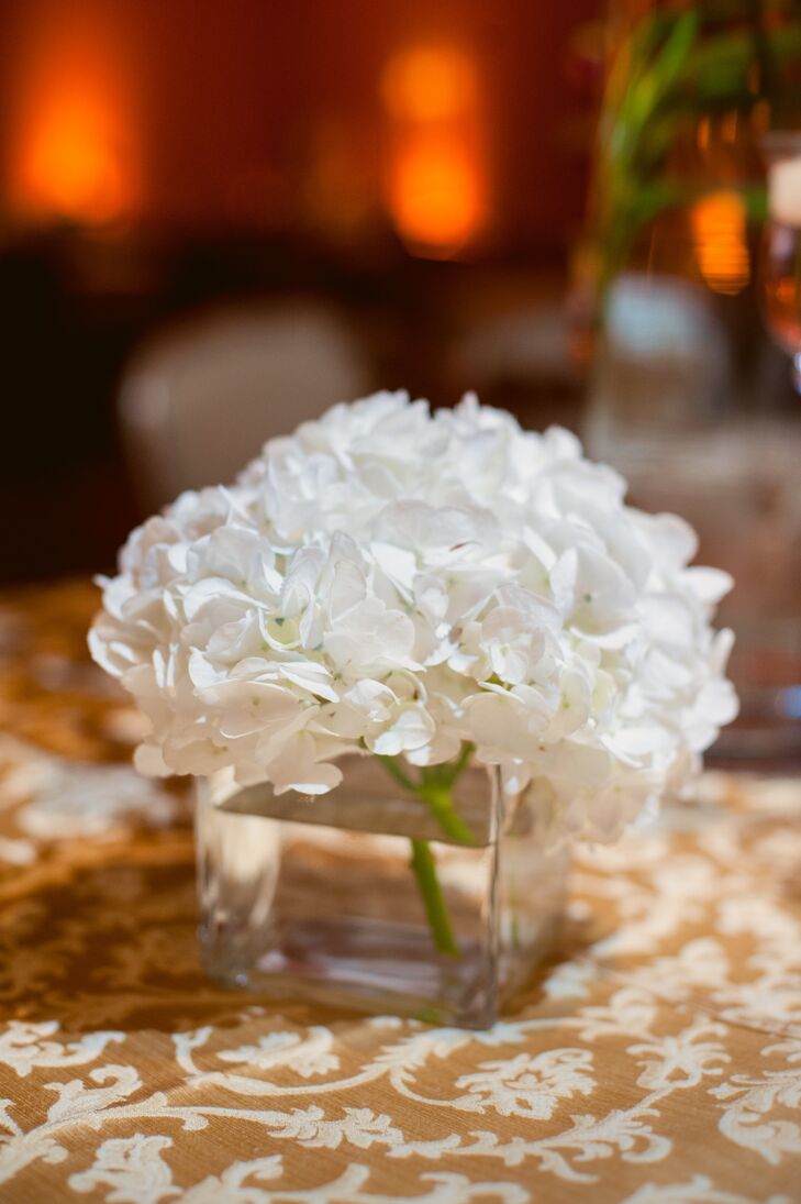 White Hydrangea Centerpiece 