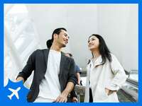 Couple in an airport