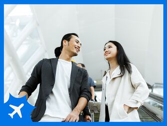 Couple in an airport