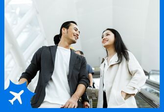 Couple in an airport