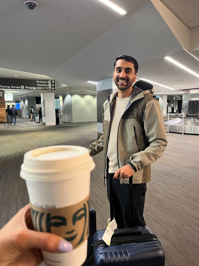 We did long distance for more than 2 years! However, every time I visited SF, Vedant picked me up from the airport with my favorite coffee in hand :) 