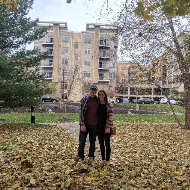 We moved into our first apartment together in Waltham, MA!