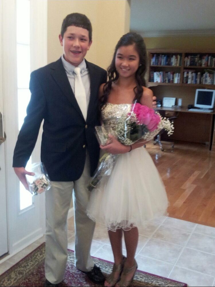 For their first date, Matthew asked Chloe to the De Smet homecoming dance.  