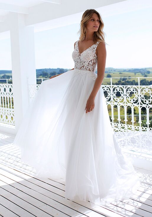 a line low back wedding dress