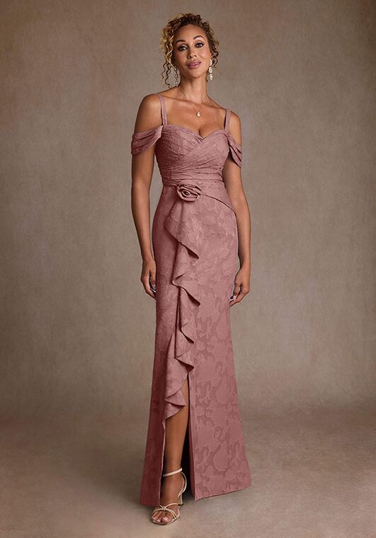 Azazie Azazie Irene Floral Burnout in Dusty Rose Mother Of The