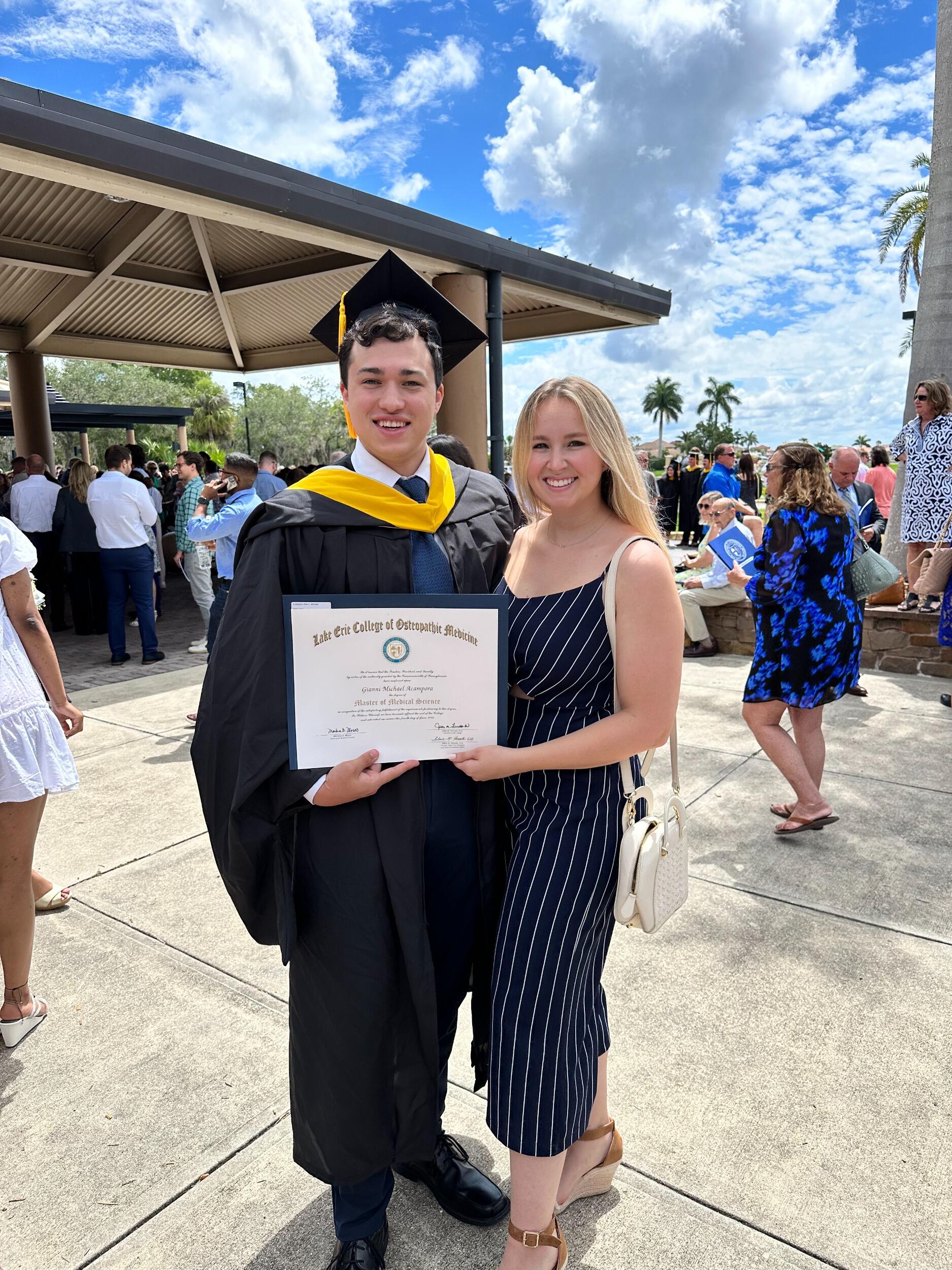 Gianni graduated with his Masters in Medical Science and has since started his first year of Medical School at LECOM!