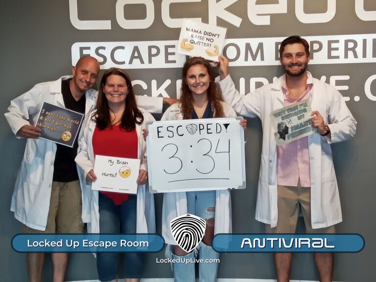 Celebrating Stephanie's birthday with Abe's first ever escape room!