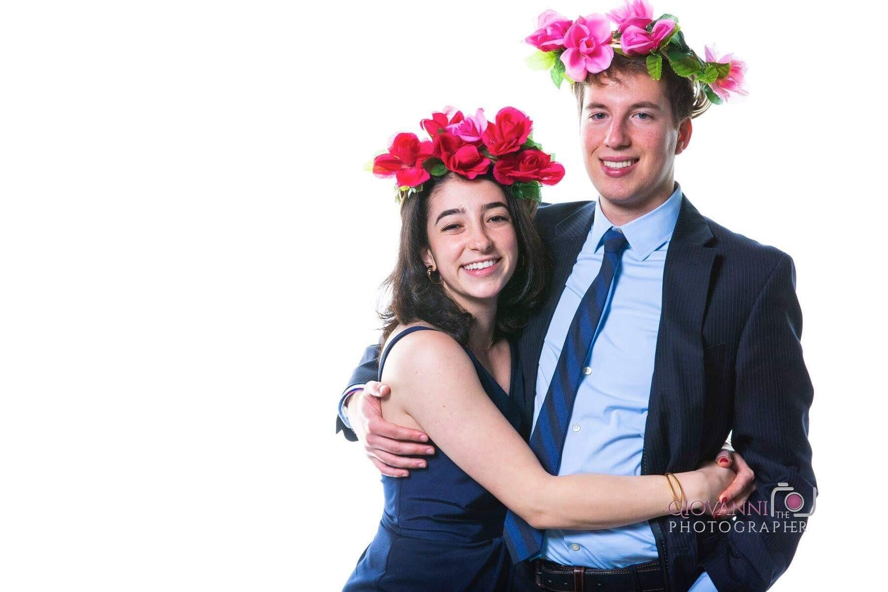 Early love -  By the time we went together to winter formal, love was in the air (and flowers in our hair!). 