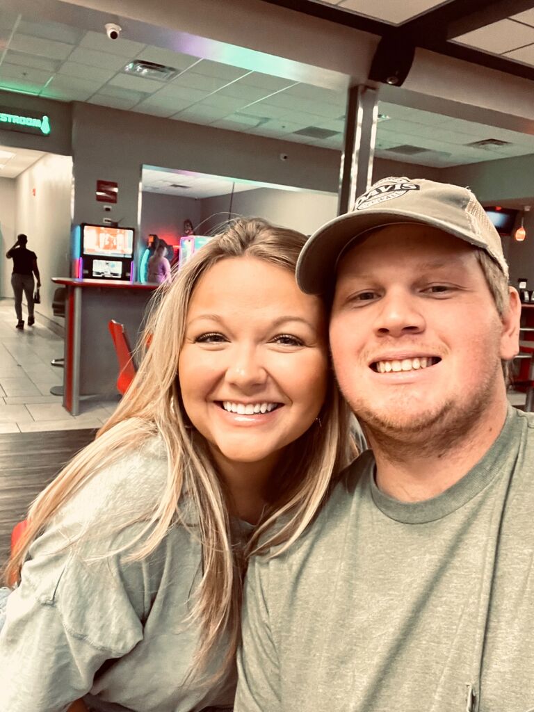 Stephen and I met through my future SIL, Taylor. I said I wanted to meet someone tall, funny, kind, and who loved Jesus. She said, “Then you need to meet my future brother in law!” We’ve been inseparable ever since. This is one of our first pictures together!