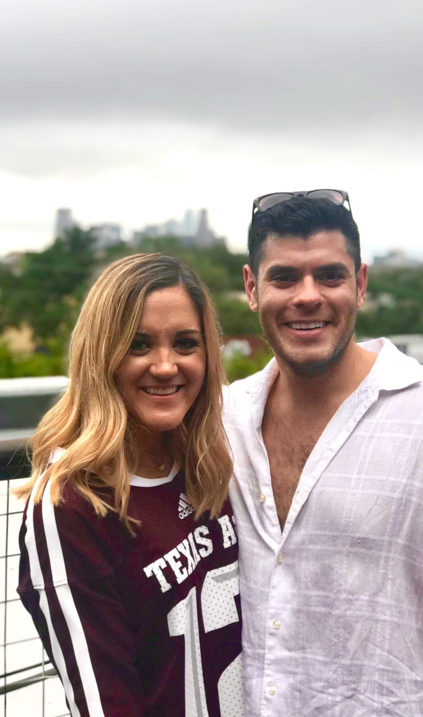 One of our earliest dates with our friends- Aggie game day watch party in Dallas