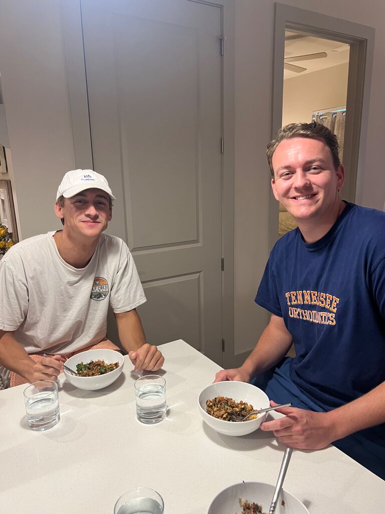 First time Courtney cooked for Hennelly and Ike. They loved the crunchy rice!