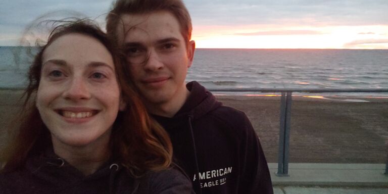 A week into us dating we took our first trip to Buffalo. We chased the sunset and challenged each other to see who was better at finding 4-leaf clovers (Bobby may have won that round, but Hailey is better).
