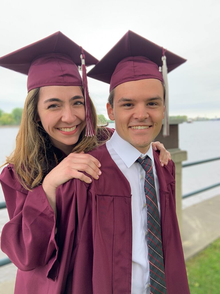 Graduation at UW La Crosse. We were very sad to be leaving, but so glad we got to spend our college years together! 