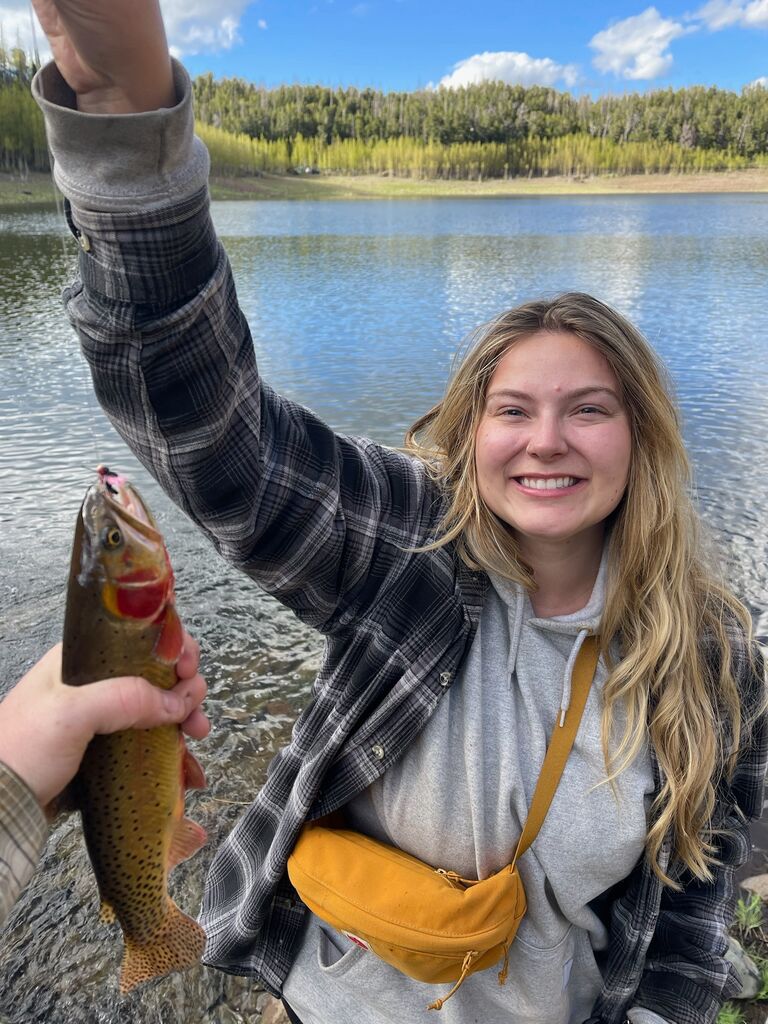 Ben’s first trout, that Ally helped to net.

The other side of: Rainbow Lake, CO