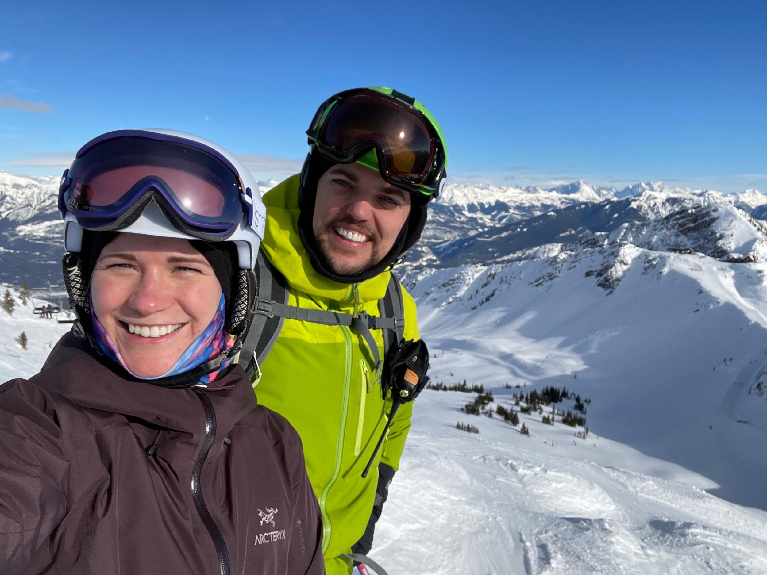 Skiing at Kicking Horse for the first time together!