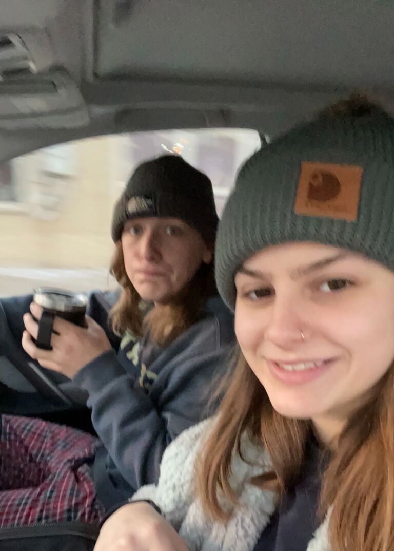 Our 4th Christmas- Heading to the house after we opened our presents in our apartment.