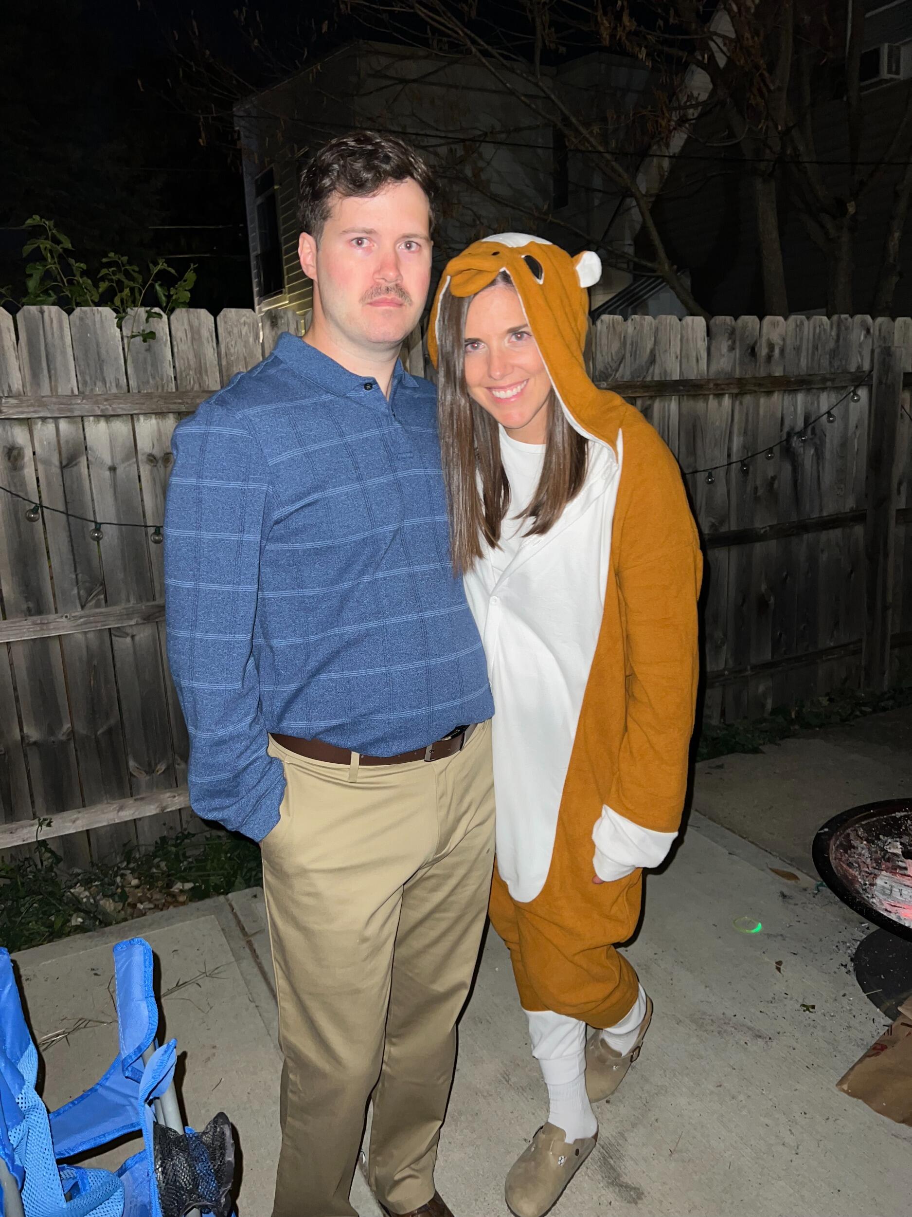 Dressing as Indiana's best Ron Swanson and Lil Sebastian