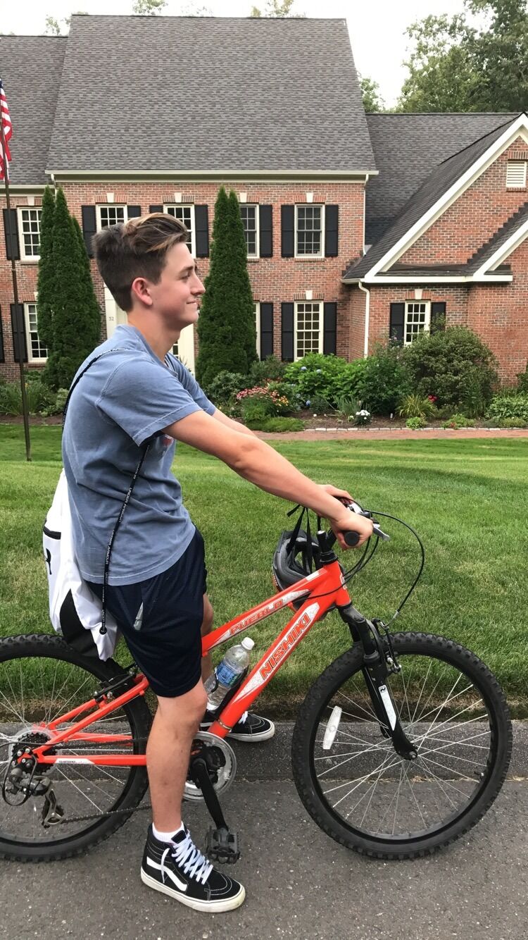 Since we couldn't drive yet, Matt would bike to my house so we could hang out. 