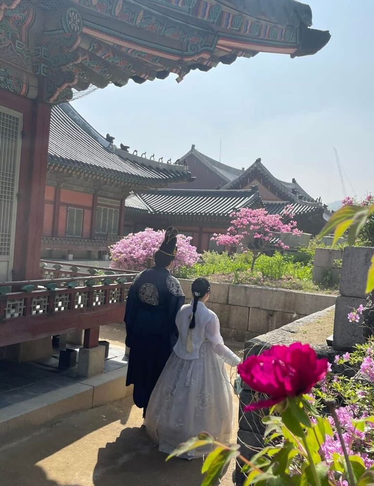 Trip to South Korea together! We got dressed up and took some pictures around the palace. 