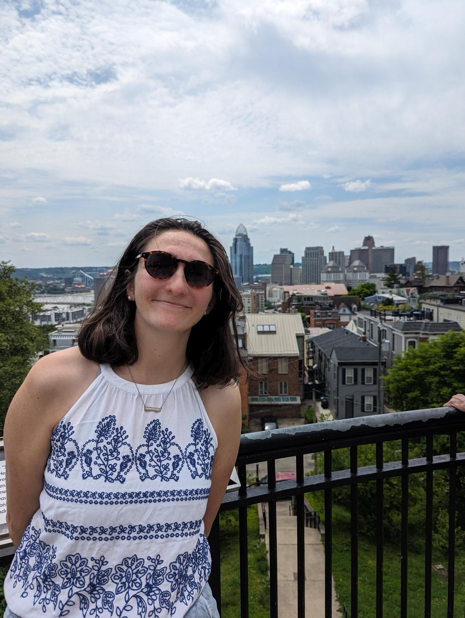 Sophia's first time in Cincinnati.