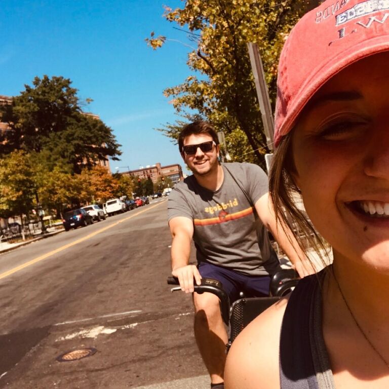 Catherine graduated college and decided that the trip from De Pere to Dubuque was too easy. She moved to Washington, DC to start at Georgetown Law School while Aaron remained in Dubuque to continue teaching at Wahlert Catholic High School. Airline points became more important as their trips became bigger. Like the distance between them, their love continued to grow.