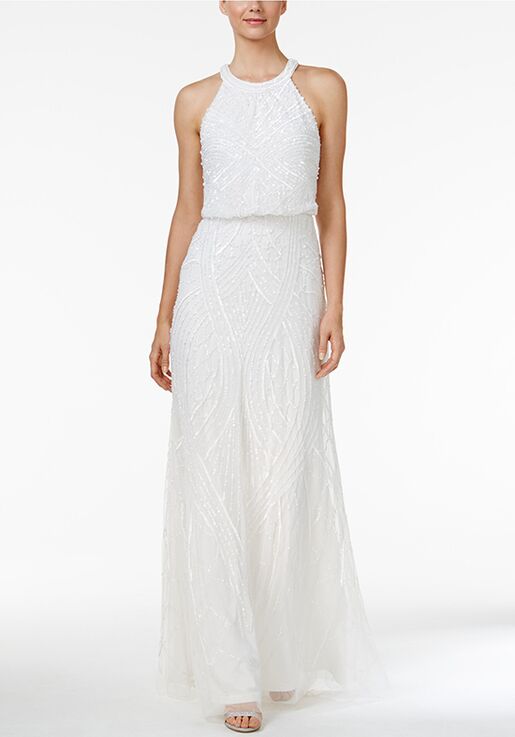 adrianna papell sequin blouson dress