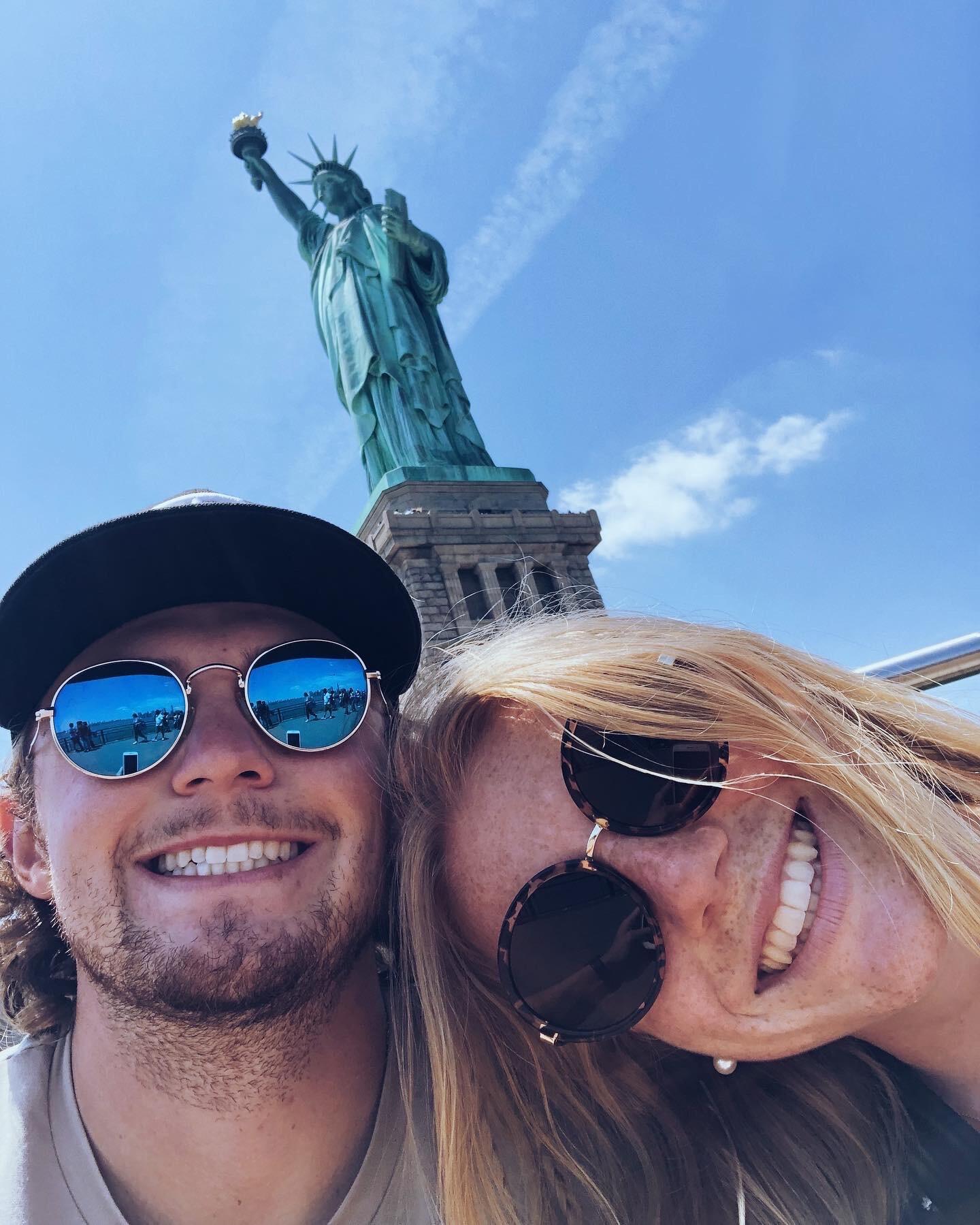 Teague and Brooke visited Lady Liberty, went to Wicked on Broadway, and went to the Mets and Yankee baseball games.