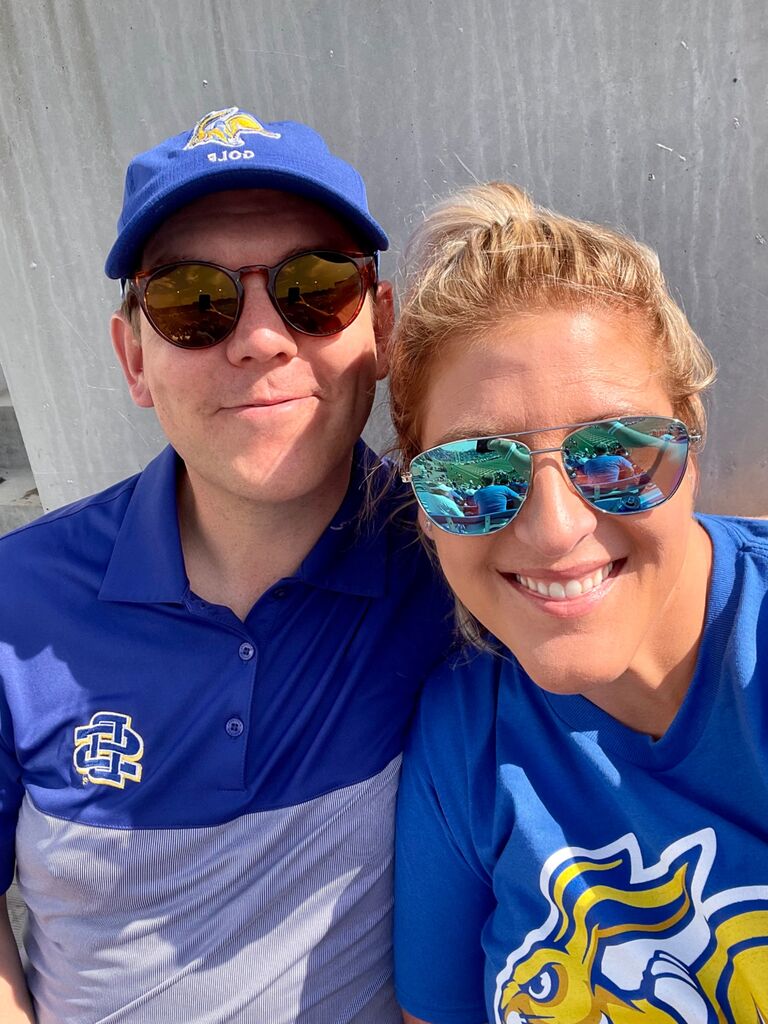 First photo together naturally was at a Jacks football game.