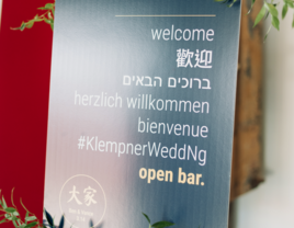 Bilingual wedding sign