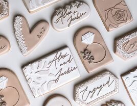 Custom engagement-themed cookies 