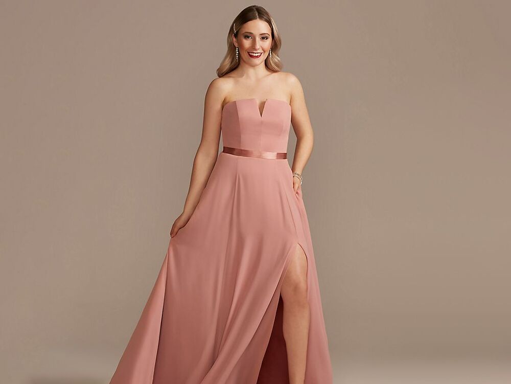 strapless bridesmaid dress