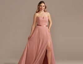 strapless bridesmaid dress