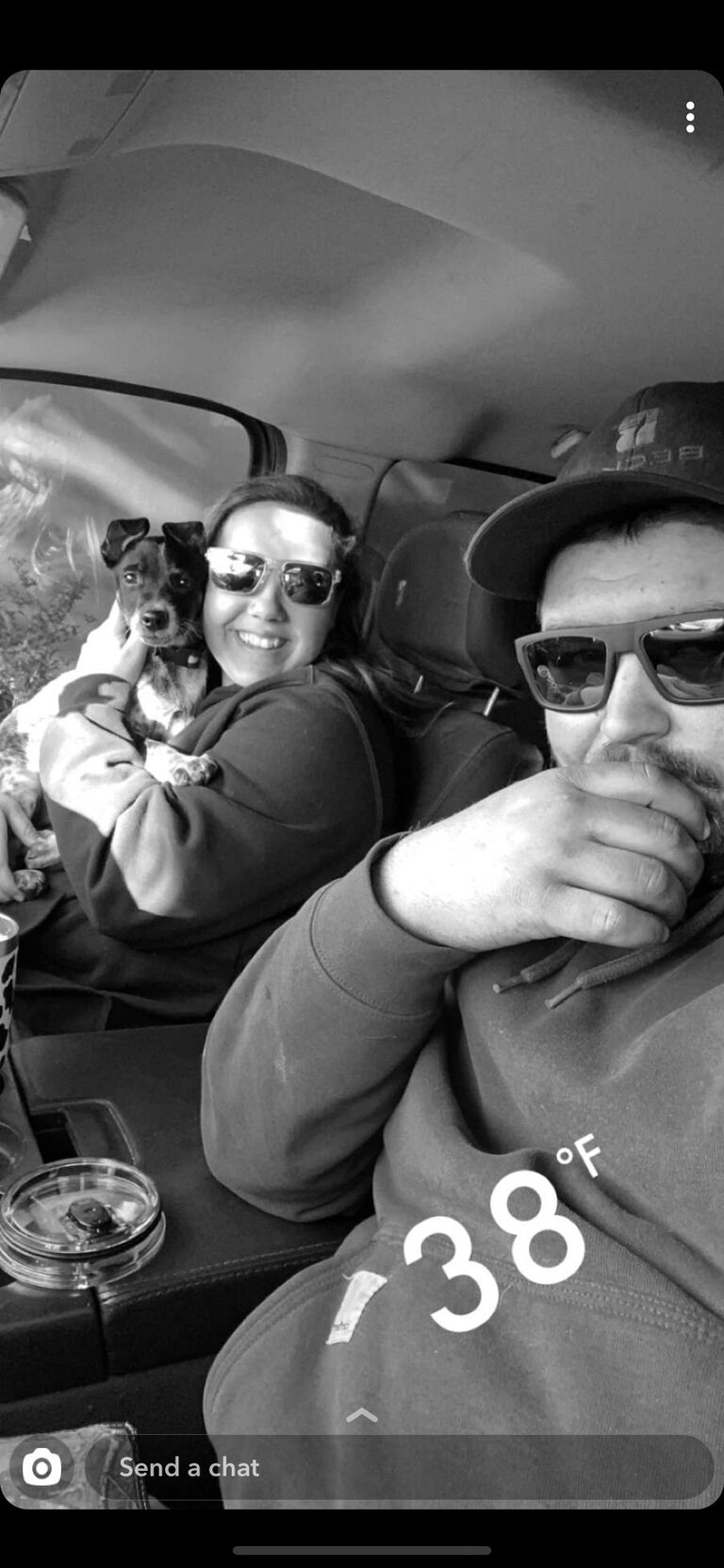 Our first picture as a family of 3 💙 Everyone meet Gunner.