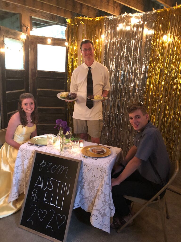 We had our first prom during Covid, so we improvised having our favorite chef, Elli's dad!