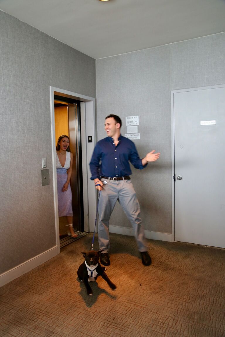 Coming out of the elevator to a packed room full of our friends and family. John, with the help of Lilly, Miri, Moriah, Matt Resnick, Victoria, Emily and Anna, planned an epic surprise engagement party. Shout out to Ralph the Oyster Man! Friends and family from all over the US traveled to be there for our special day. We felt so loved!