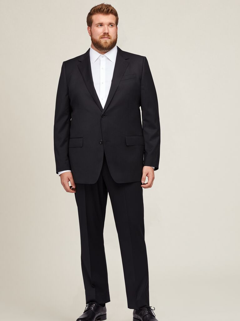 Bonobos classic black wool suit jacket for engagement picture outfits for men