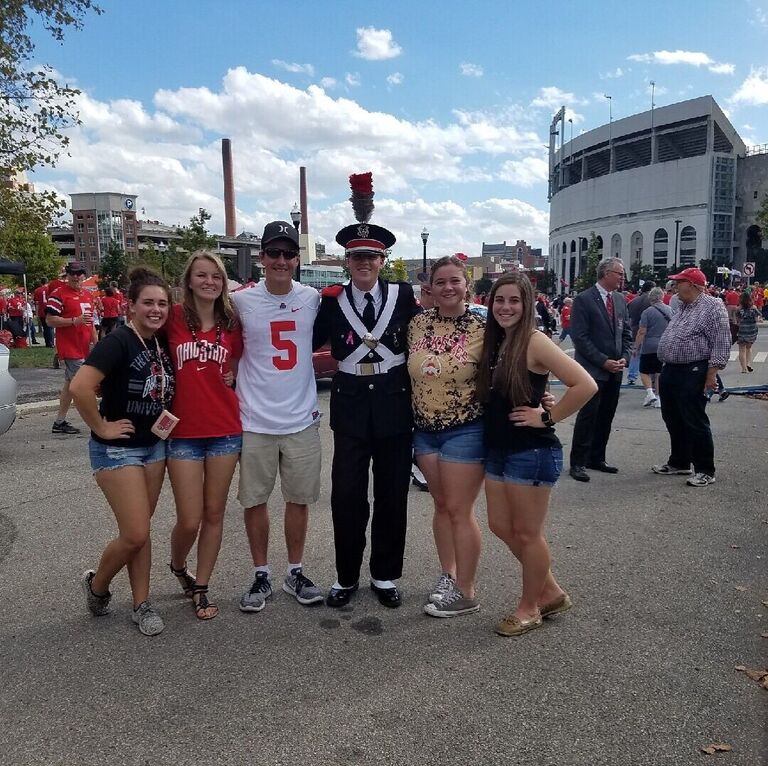 Before an OSU home game with some of our friends freshman year. Although we didn't start dating until senior year, we were close friends from the start.
